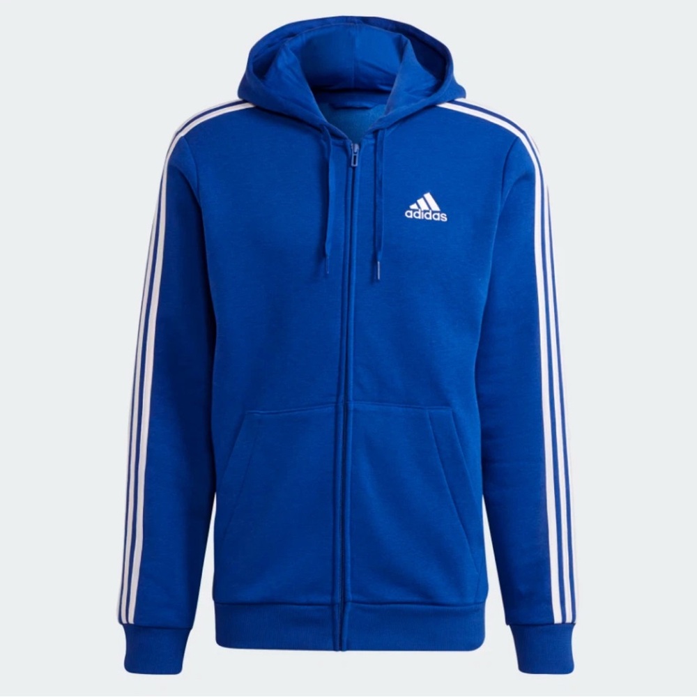 Adidas Essentials Fleece 3-Stripes Full-Zip Hoodie For Men H12181